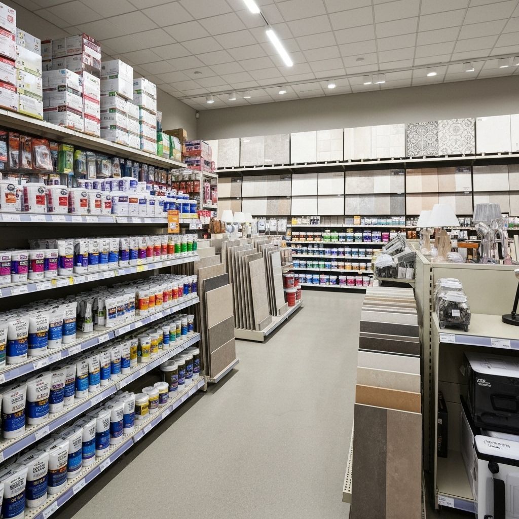 Ajit Hardware & Paint Store Parsathua Bihar – Hardware store interior with paints and tiles