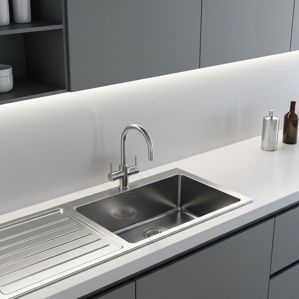Kitchen sinks store Kudra – modern stainless steel sink